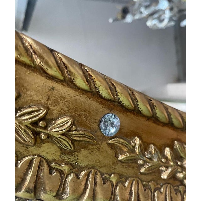 Wood Italian Gold Gilded Carved Wooden Mirror, 1980s For Sale - Image 7 of 10