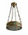 Round Brass Chandelier With Slag Glass Insets For Sale - Image 4 of 4