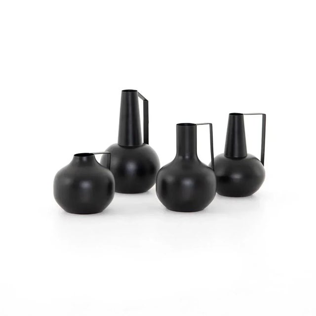 Four Hands Aleta Vases, Iron Black - Set of 4 For Sale In Austin - Image 6 of 8