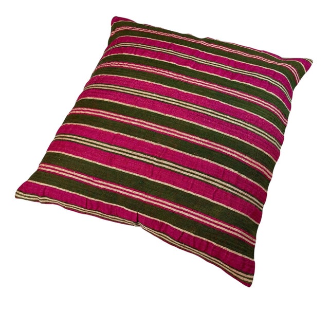 Brown Vintage Turkish Kilim Bench Cushion Cover For Sale - Image 8 of 11