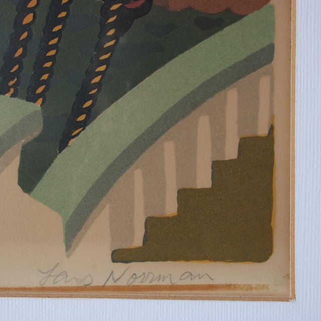 Lars Norrman, Composition, 1950s, Lithograph, Framed For Sale - Image 6 of 9