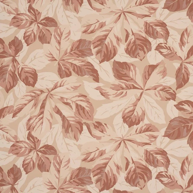 Schumacher Arboreal Handprint Wallpaper In Spice For Sale