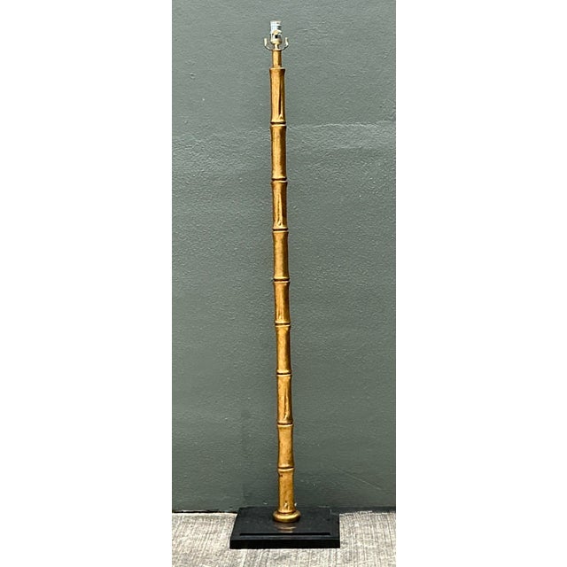 Vintage Gilt Bamboo Floor Lamp For Sale - Image 11 of 12