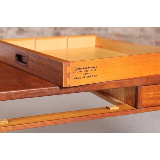 Mid-Century Swedish Teak Side Table with 2 Drawers from Skaraborgs Möbelindustri, 1960s For Sale - Image 11 of 12