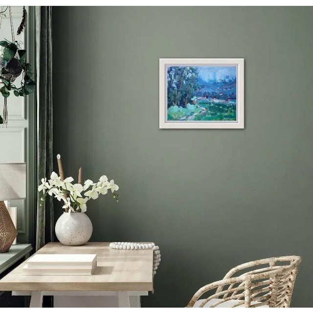 Quiet Places & Journeys — Evergreen Original oil painting by Haas, 11 x 14 unframed linen panel, signed. A view of the...