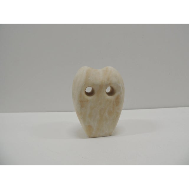 Mid-Century Modern MCM Alabaster Petite Owl Sculpture For Sale - Image 3 of 4
