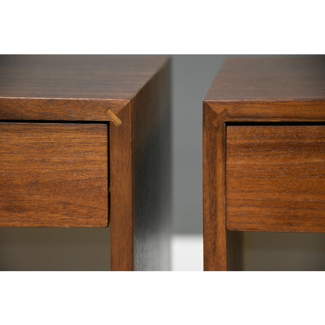 1960s Refinished Kipp Stewart for Directional by Calvin Walnut Nightstands - A Pair For Sale In Boston - Image 6 of 10