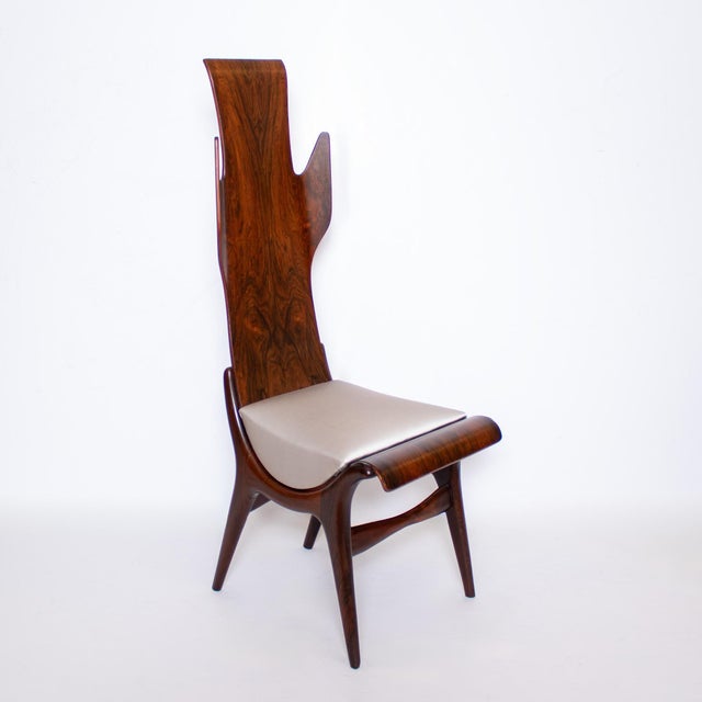 Wood Pair of 1950s Flame Dining chairs by Dante la Torre for Pozzi, Italy For Sale - Image 7 of 18