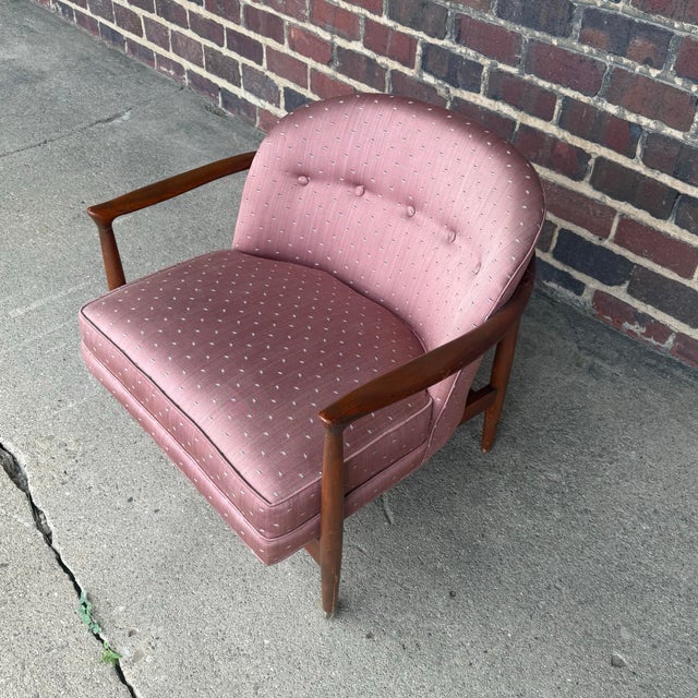 Pink Finn Andersen for Selig Barrel-Back Lounge Chair With Wood Frame For Sale In Cleveland - Image 6 of 12