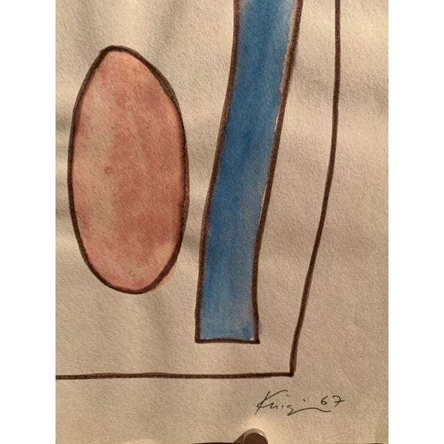 1960s 1967 Watercolor Original Painting Brooklyn Museum Artist For Sale - Image 5 of 8