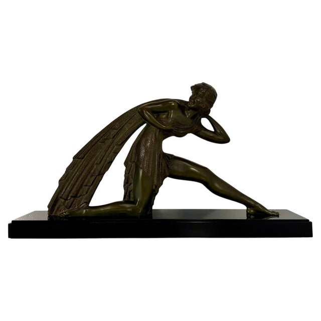 Demètre H. Chiparus, Art Deco Sculpture of Woman with Drapery, 1928, Bronze on Marble Base For Sale - Image 17 of 17