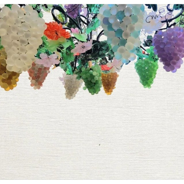 Traditional Rare Vintage Monumental Sized 9 Light Murano Glass Cesare Toso Colorful Grape Cluster Chandelier For Sale - Image 3 of 18