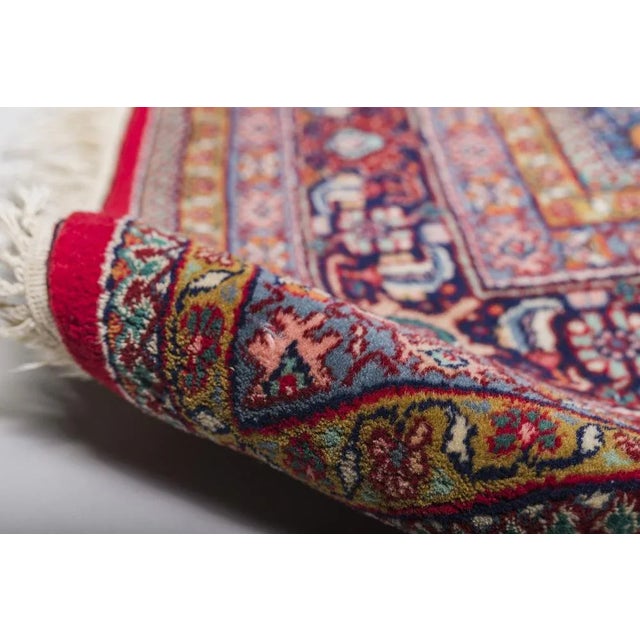 Geometric Bijar Dark Red Rug with Border and Medallion For Sale - Image 6 of 9