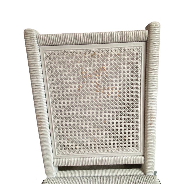 1980s Vintage Henry Link Wicker Desk With Detatchable Hutch and Chair