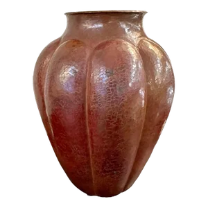 Early 20th Century Arts and Crafts Hand Hammered Copper Vase