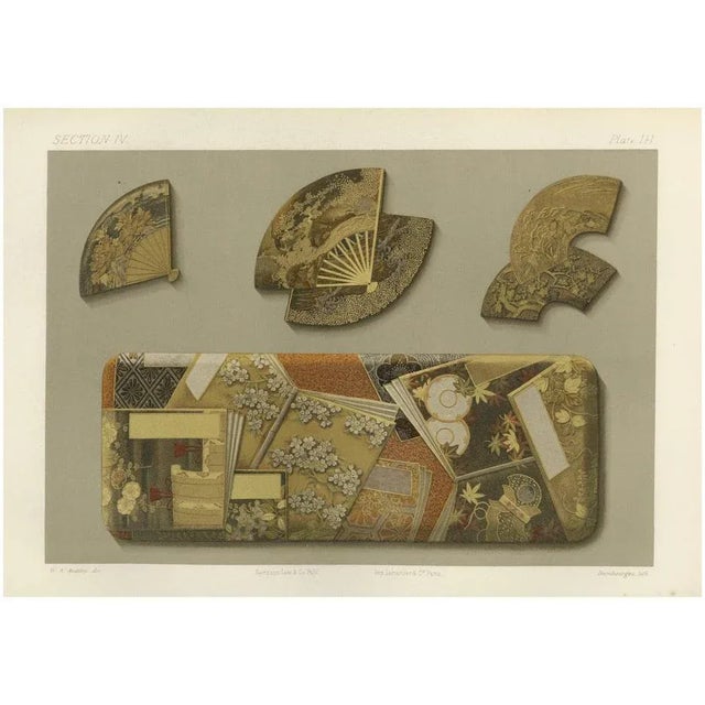 Lacquer and Inlay Fan Fragments, 1880s, Paper For Sale - Image 10 of 10