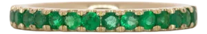 Zambian Emerald Band in Solid 14k Gold – Minimalist Green Emerald Fine Jewelry, Size 6.75