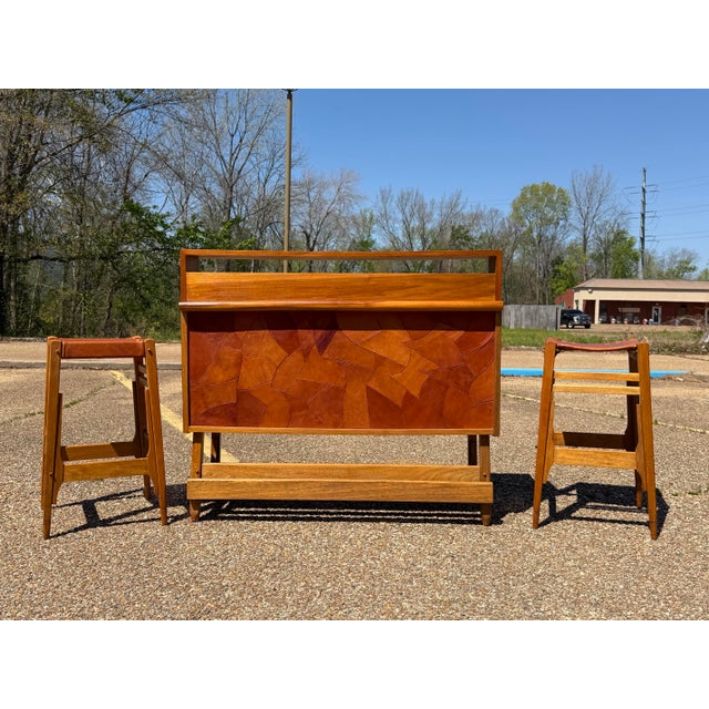 Mid-Century Modern 1960s Werner Biermann Bar and Barstools, 3 Pieces For Sale - Image 3 of 9