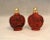 Plastic Vintage 1950s Asian Red Carved Snuff Bottles Plastic Salt & Pepper Shakers For Sale - Image 7 of 8