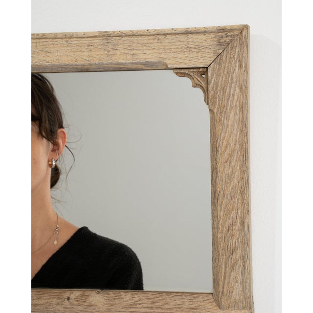 Here is a mirror frame, its natural weathered oak, rectangular chunky the first thing to catch the eye. Dating to 19th...