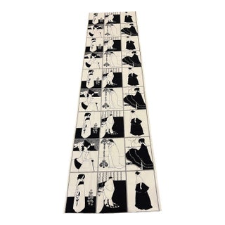 Art Nouveau Aubrey Beardsley Textile by Bloomcraft 4.5 Panel Piece For Sale