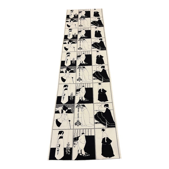 Art Nouveau Aubrey Beardsley Textile by Bloomcraft 4.5 Panel Piece For Sale