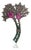 Art Deco Inspired Ruby, Emerald & Diamond Oxidised Brooch Pendant in Silver For Sale