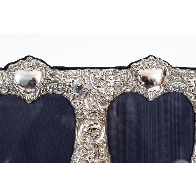 Vintage Heart Shaped Double Sterling Silver Photo Frame, 1930s For Sale - Image 13 of 17