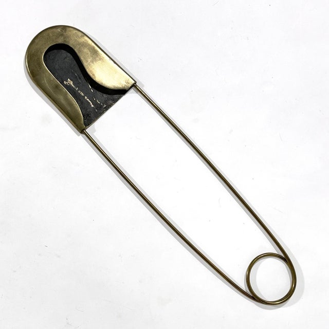 Oversize Brass Safety Pin For Sale - Image 10 of 11