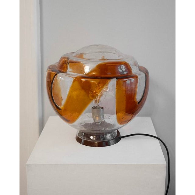 Mid-Century Modern Vintage Murano Glass Table Lamp, 1970s For Sale - Image 3 of 8