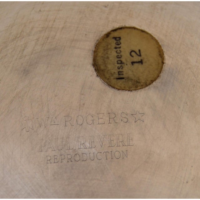 Post 1940s Art Deco Paul Revere Silverplate Bowl W M Rogers Silver Company For Sale - Image 12 of 15