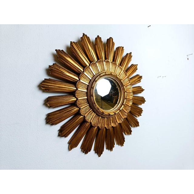 Vintage Gilt Sunburst Mirror, 1960s For Sale - Image 4 of 15