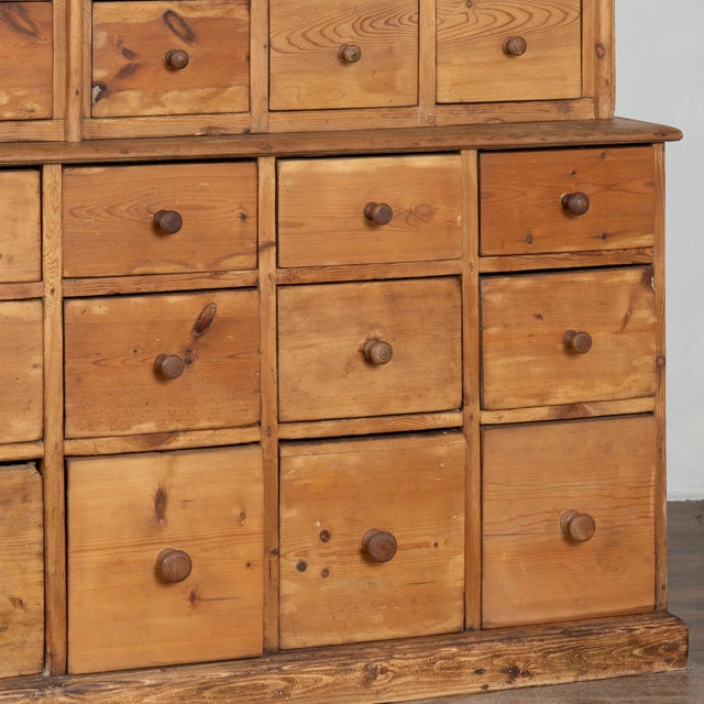 19th Century Large Pine Apothecary Display Cabinet With 57 Drawers For Sale - Image 6 of 11