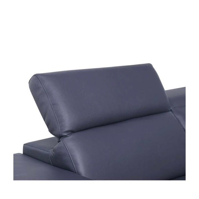 Early 21st Century Casa Milano Favo Navy Blue 3-Piece Leather Match Living Room Set For Sale - Image 5 of 8