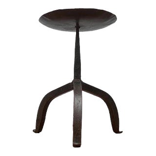 Mid-Century Brutalist Wrought Iron Candleholder For Sale