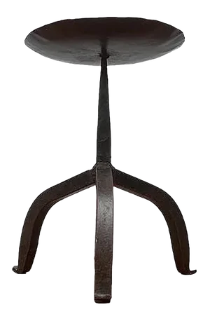Mid-Century Brutalist Wrought Iron Candleholder