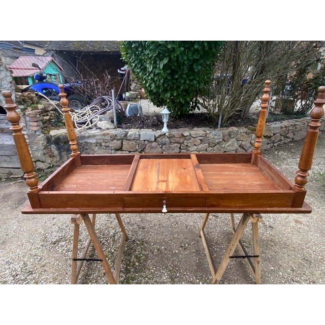 Oak Farmhouse Dining Table with Drawer, 1950s For Sale - Image 12 of 18