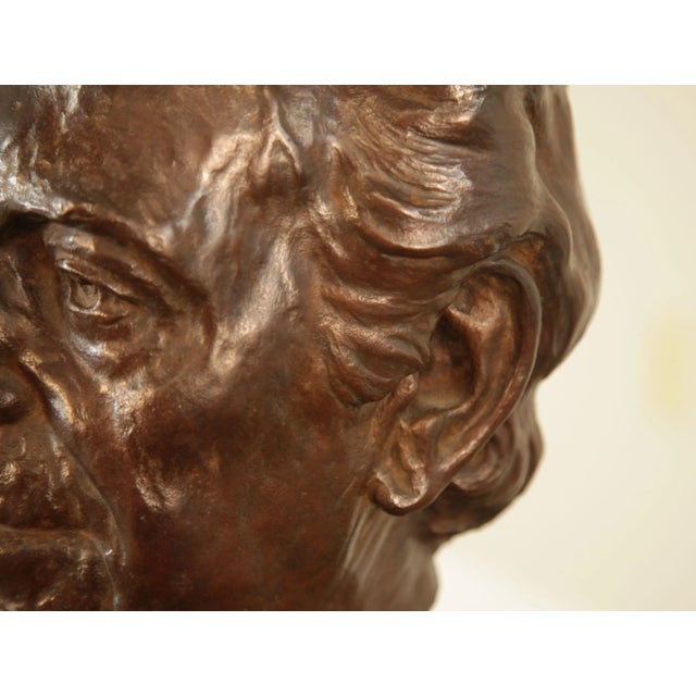 Lawrence Ludtke 1980's Bronze Bust Portrait For Sale - Image 12 of 13