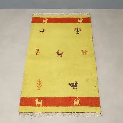 Vintage Gabbeh Rug, India For Sale - Image 3 of 9
