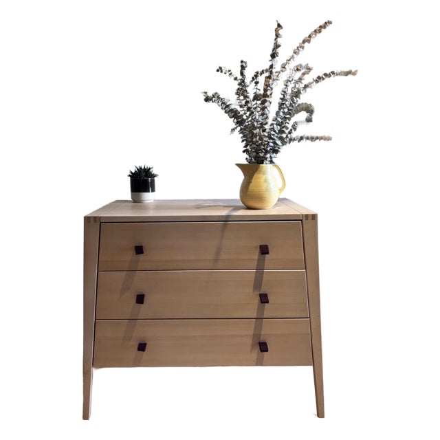 Leander Linea Three-Drawer Dresser — Danish Design, Whitewashed Oak For Sale