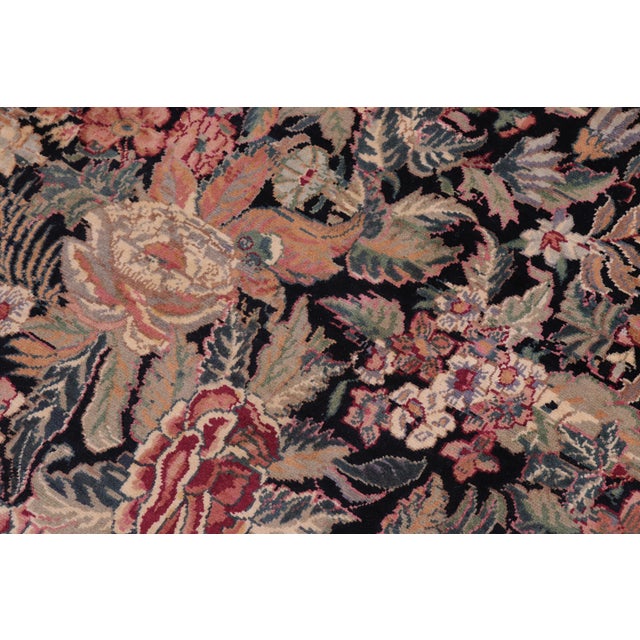 Shabby Chic 1990's Abusson Pak-Persian Black/Black Wool Rug - 10'1'' X 13'7'' For Sale - Image 3 of 9