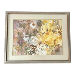 Dorothy Lawrey Vorhees Floral Watercolor Painting Mid-Century Impressionist Still Life Framed Original Art