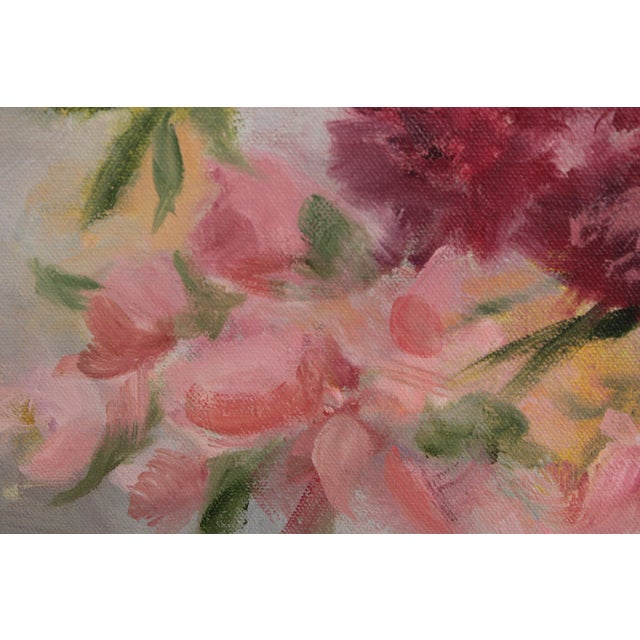 Oil on Canvas Painting Still Life Flowers For Sale - Image 4 of 17