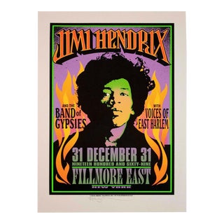 1960s Jimi Hendrix Fillmore East New York Concert Poster For Sale