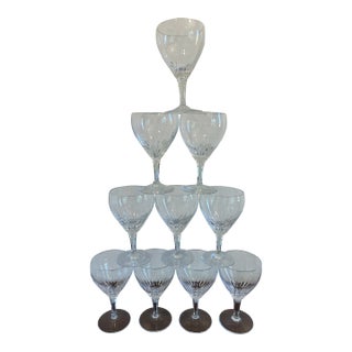 Vintage Josair Germany Crystal Water Glasses -Set of 10 For Sale