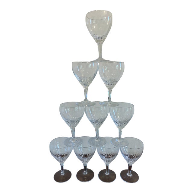 Vintage Josair Germany Crystal Water Glasses -Set of 10 For Sale