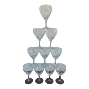 Vintage Josair Germany Crystal Water Glasses -Set of 10