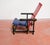 Red and Blue Lounge Chair in the style of Gerrit Rietveld, 1970s, in Flawless conditions. Designed 1890 to 1919