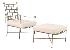 Mario Papperzini Amalfi Iron Garden Lounge Chair + Ottoman