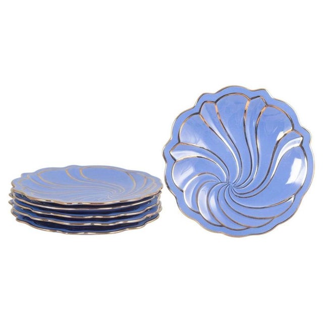 Ceramic Safir Plates by Arthur Percy for Upsala Ekeby, Set of 6 For Sale - Image 5 of 5